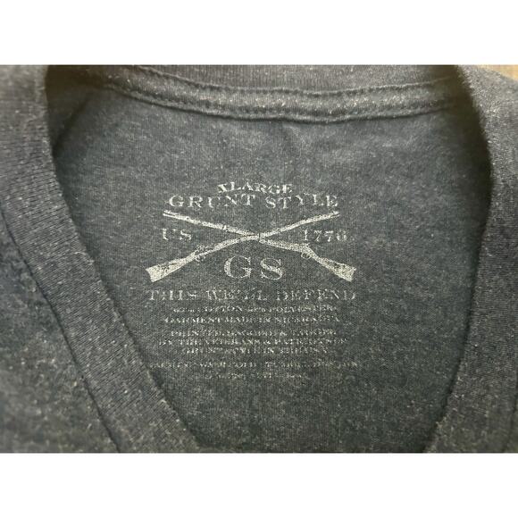 Grunt Style tee Mens XL Whiskey Helps blue yellow USA flag comfort soft patriot - Picture 4 of 4